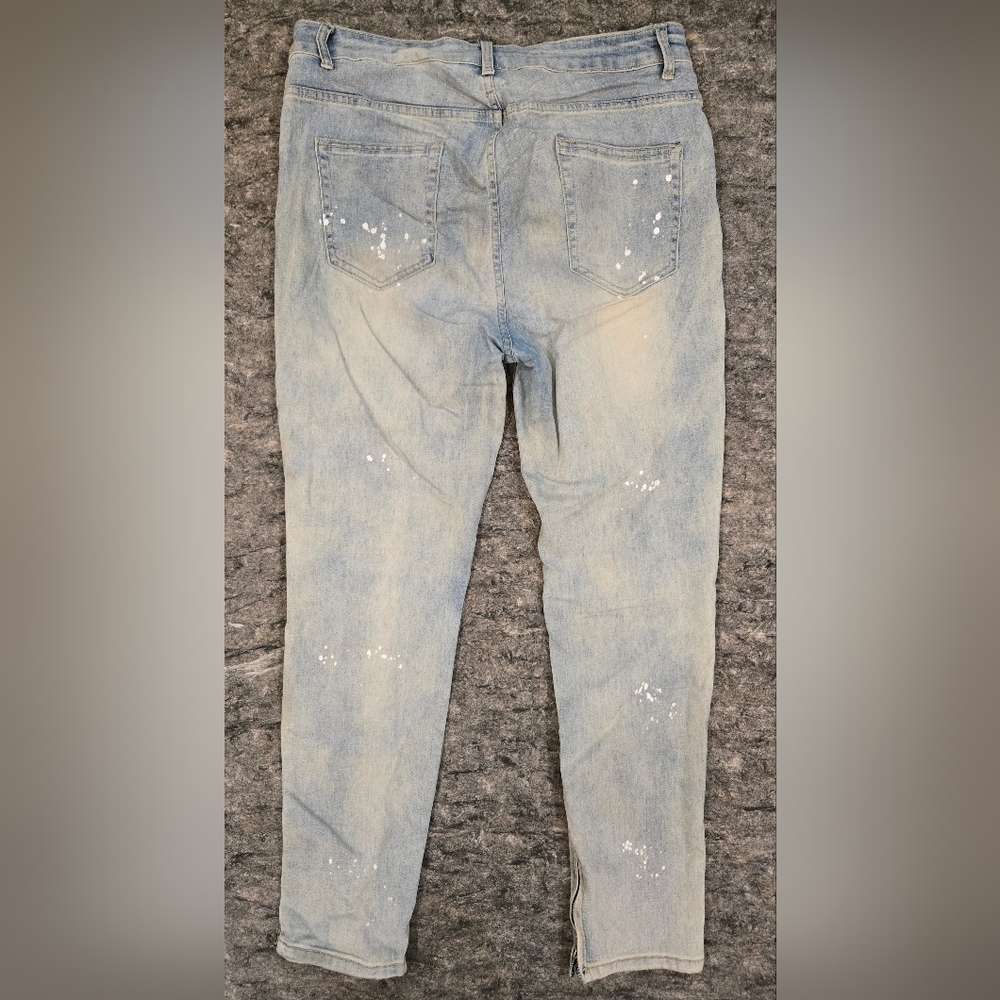 ROMWE Guys Ripped Zipper Hem Jeans - Picture 4 of 7